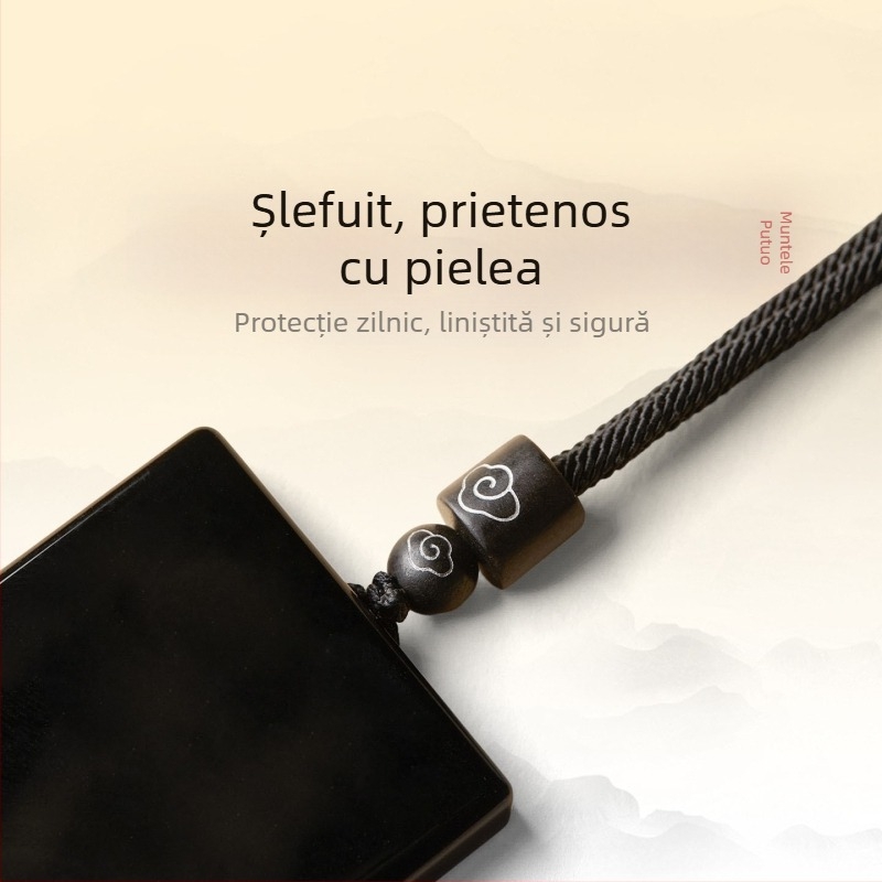Colier cu pandantiv geometric din obsidian – stil etnic, unisex, Dianrun Jewelry, Primăvara 2025
