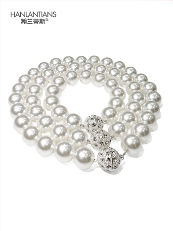 Curele de prindere pentru perdea cu decor magnetic și perle din rhinestone, material țesut, stil simplu și modern
