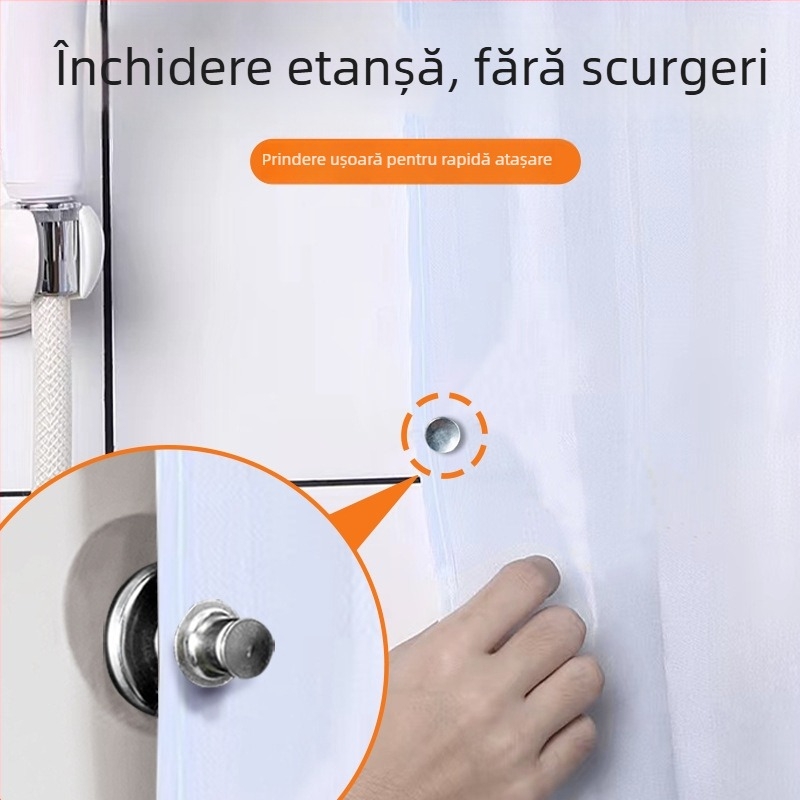 Zăvor magnetic pentru perdeaua de duș – aliaj, modern și minimalist, anti-scurgeri de apă, anti-scurgeri de lumină, fixare pe perete