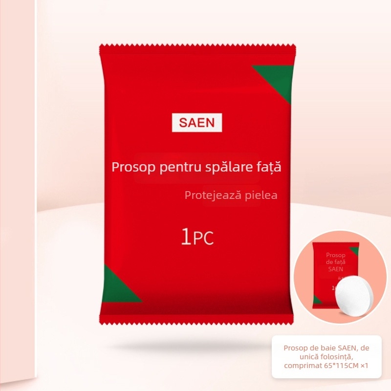 Prosop comprimat de unică folosință pentru călătorii, fibre vegetale, peste 50 g, ambalat individual, portabil