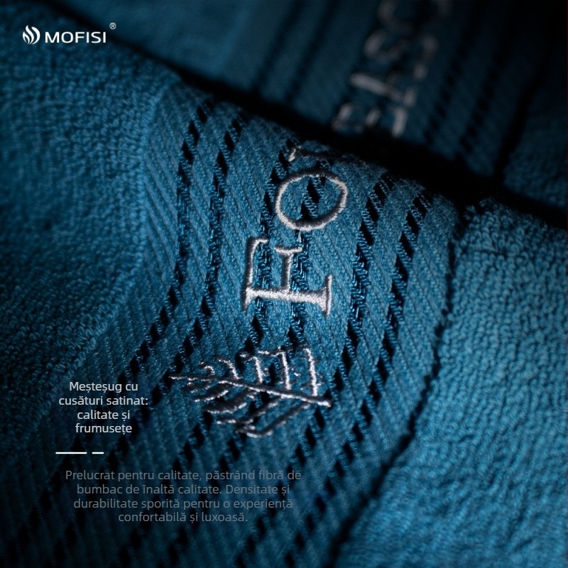 Set prosoape din bumbac 100% într-o cutie cadou, logo personalizabil, 580 g, fir 16s