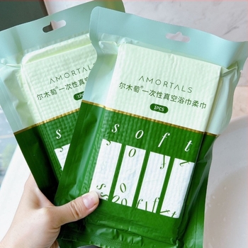 Prosop de baie Wood grape, de unică folosință, utilizare uscată și umedă, comprimat prin vid, ambalaj separat pentru călătorie, 100% fibră de celuloză regenerată