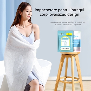 Set de călătorie de unică folosință: prosop de baie ambalat individual, moale și absorbant, material nețesut, bazat pe bumbac, țesătură simplă, o singură utilizare