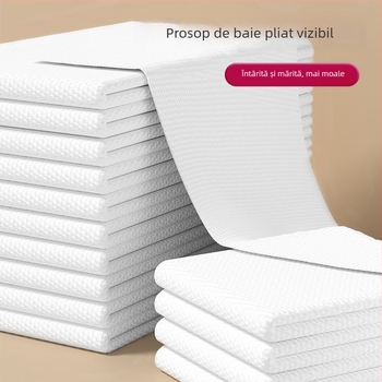 Prosoape de baie de unică folosință, îngroșate, în vrac, pentru hoteluri, pensiuni și saloane de înfrumusețare; Material: fibre de lemn; ingrediente principale: mătase mulberry; absorbție 0–5 s; utilizare dublă uscat/umed
