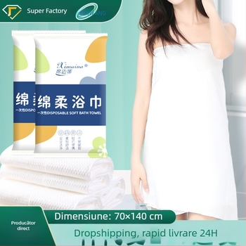 Prosop de baie de unică folosință, ambalat individual, 100% fibră de viscoză, fibre vegetale, procesare personalizabilă, absorbție de apă 0–5 s, potrivit pentru hoteluri și pensiuni