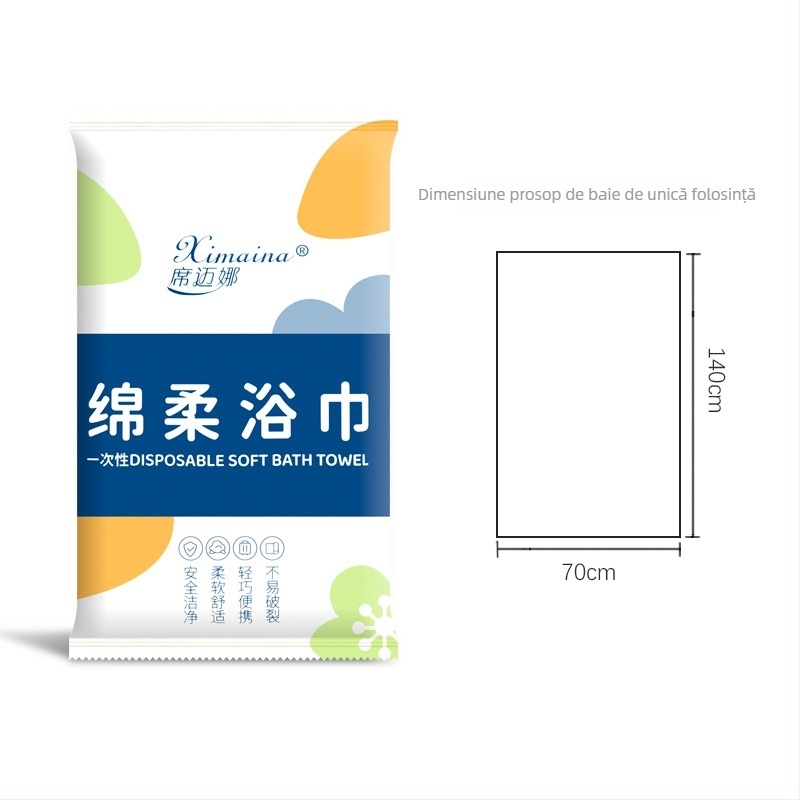 Prosop de baie de unică folosință, ambalat individual, 100% fibră de viscoză, fibre vegetale, procesare personalizabilă, absorbție de apă 0–5 s, potrivit pentru hoteluri și pensiuni