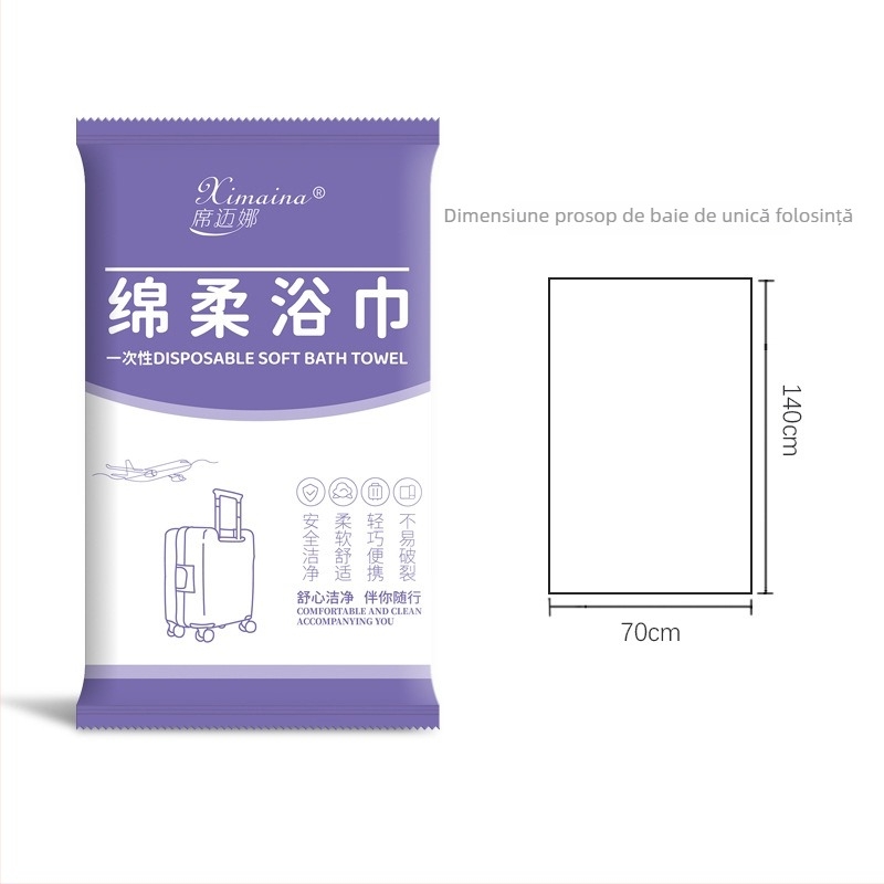 Prosop de baie de unică folosință, ambalat individual, 100% fibră de viscoză, fibre vegetale, procesare personalizabilă, absorbție de apă 0–5 s, potrivit pentru hoteluri și pensiuni