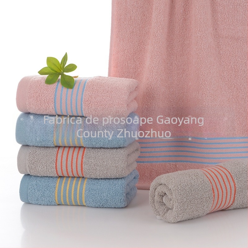 Prosop din bumbac, 100 g, fir unic, jacquard și țesătură simplă, absorbție 11–15 secunde