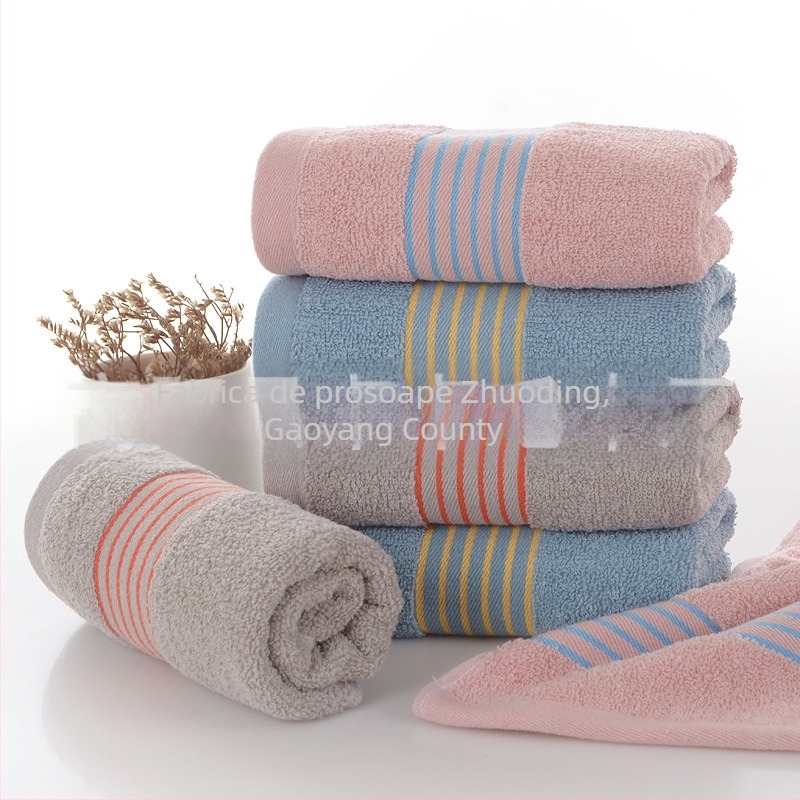 Prosop din bumbac, 100 g, fir unic, jacquard și țesătură simplă, absorbție 11–15 secunde