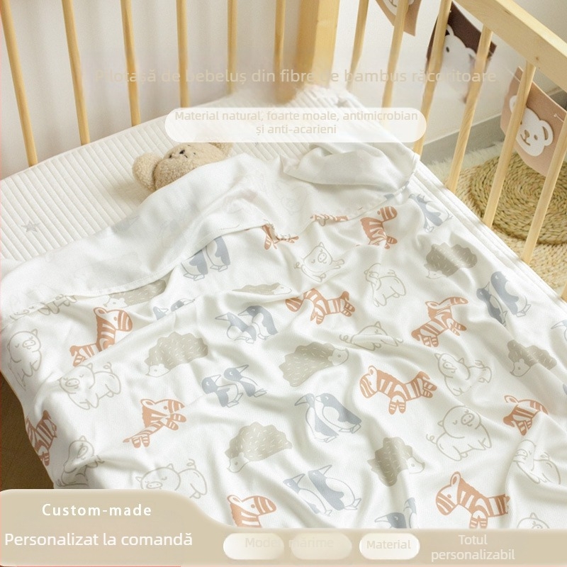 Pătură din fibre de bambus - vară, ușoară (<300 g), model desen animat, calitate premium