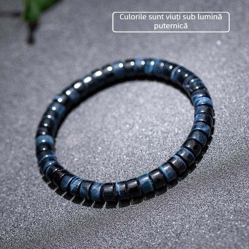 Brățară din piatra ochi de tigru, formă geometrică, finisaj polizat, unisex, Star Rain Jewelry