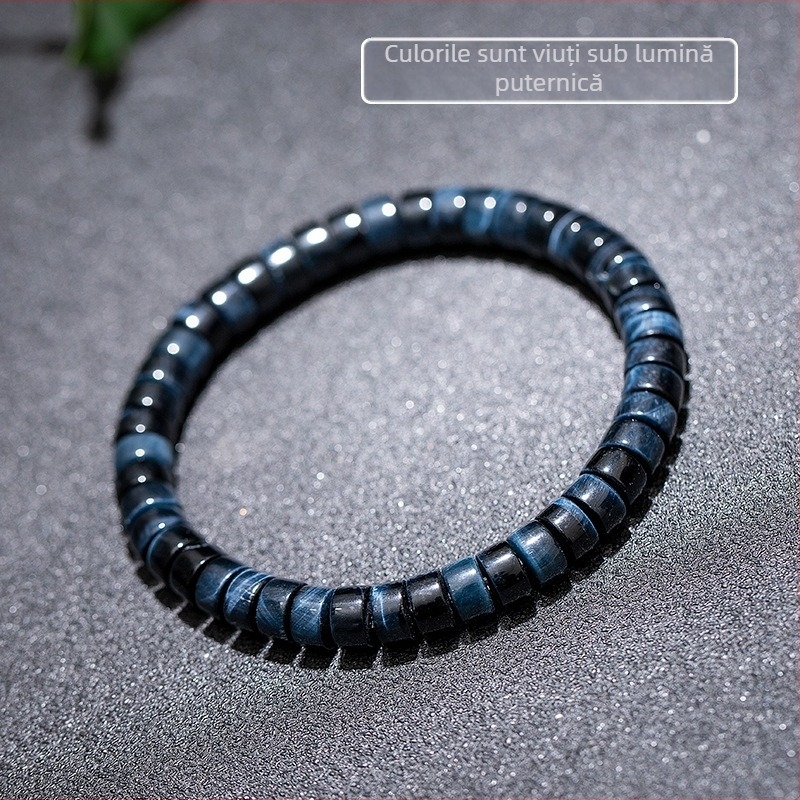 Brățară din piatra ochi de tigru, formă geometrică, finisaj polizat, unisex, Star Rain Jewelry