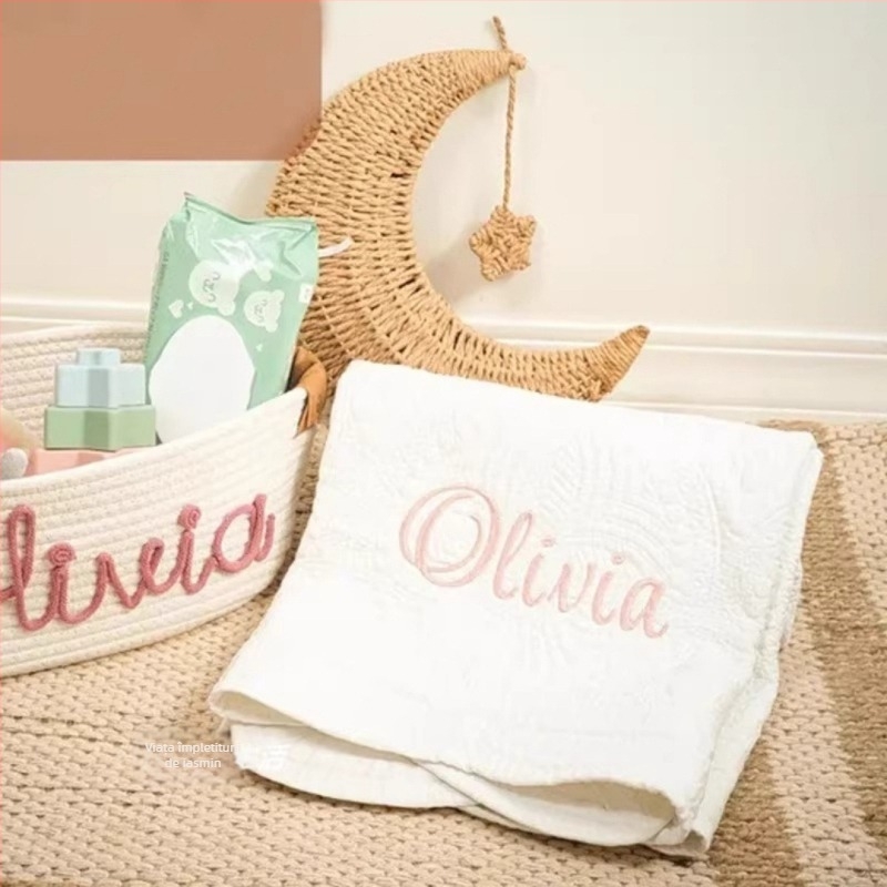 Pătură de bebeluși din bumbac, cu model solid, tip prosoape, pentru primăvară și toamnă, 500 g.