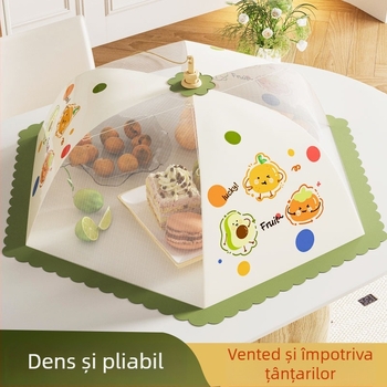 Capac pliabil din plasă pentru mâncare – anti țânțari, protecție împotriva prafului, pentru resturi