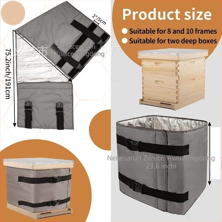 Acoperire pentru cutia de stup cu 600D Oxford și folie de aluminiu pentru izolație