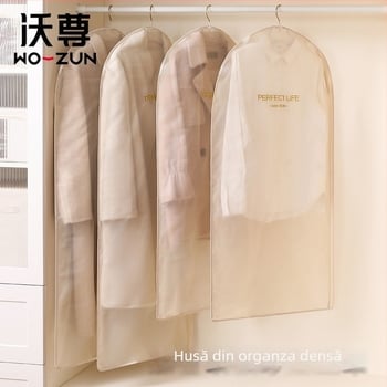 Acoperire din organza pentru haine – pentru paltoane și costume, stil modern minimalist, protecție împotriva prafului