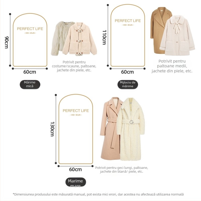 Acoperire din organza pentru haine – pentru paltoane și costume, stil modern minimalist, protecție împotriva prafului