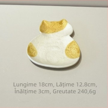 Set ceramic de bucătărie în stil japonez — boluri și farfurioare pătrate, decor sub glazură, compatibil cu microunde, bol pentru iaurt