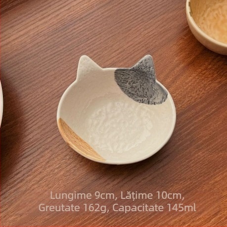 Set ceramic de bucătărie în stil japonez — boluri și farfurioare pătrate, decor sub glazură, compatibil cu microunde, bol pentru iaurt