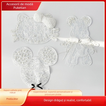 Patch brodat cu șoarece desen animat și paiete pentru haine