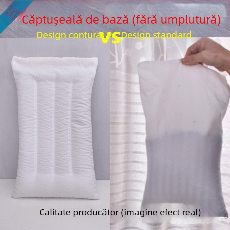 Pernă din hrișcă cu husă interioară și husă a miezului — pereche pentru adulți și copii, săculeț de umplutură cu coji de semințe Cassia, îngroșată