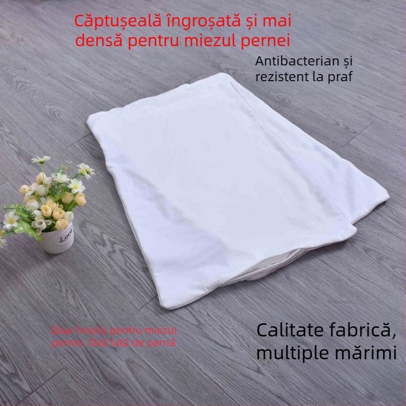 Pernă din hrișcă cu husă interioară și husă a miezului — pereche pentru adulți și copii, săculeț de umplutură cu coji de semințe Cassia, îngroșată