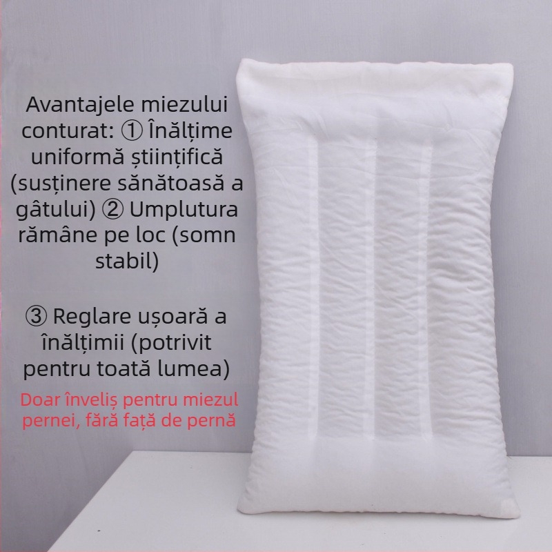 Pernă din hrișcă cu husă interioară și husă a miezului — pereche pentru adulți și copii, săculeț de umplutură cu coji de semințe Cassia, îngroșată