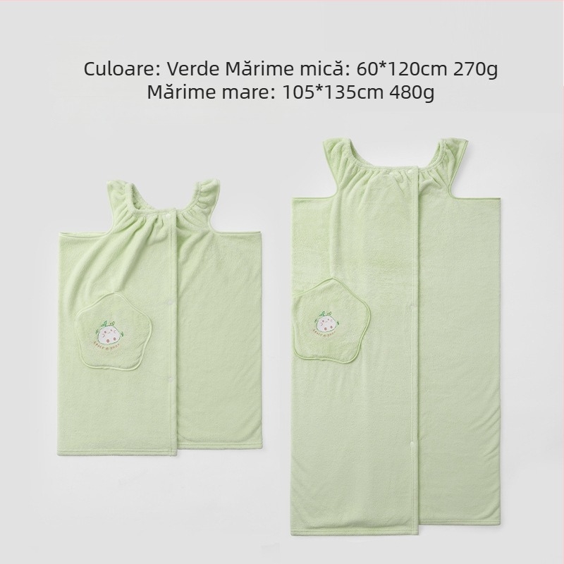 Robe de baie pentru familie - halat purtabil, uscare rapidă, 100% poliester, pentru părinți și copii, 270g/480g