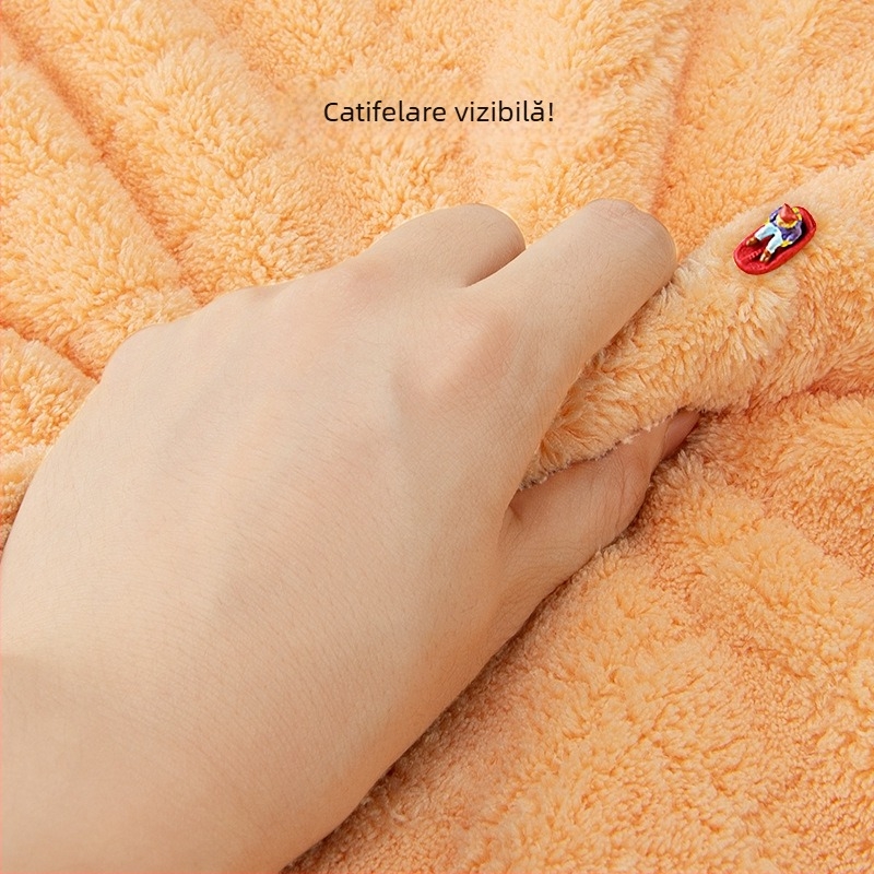 Pidole Pătură de baie pentru bebeluși din fleece coral – stil desene animate, pentru nou-născuți până la 6 ani, uscare rapidă, ultra moale, absorbant