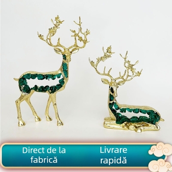 Figurină decorativă din aliaj de zinc – pereche de figuri animale pentru decorul casei (Material: Metal; Personalizare: Nu; Stil: Lux ușor; Cadou: Nu)