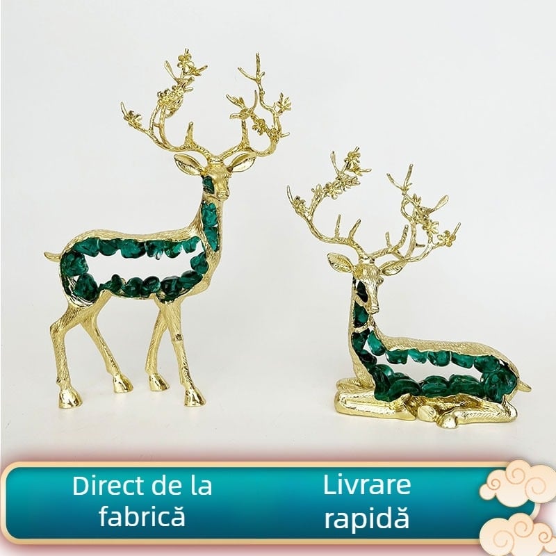 Figurină decorativă din aliaj de zinc – pereche de figuri animale pentru decorul casei (Material: Metal; Personalizare: Nu; Stil: Lux ușor; Cadou: Nu)
