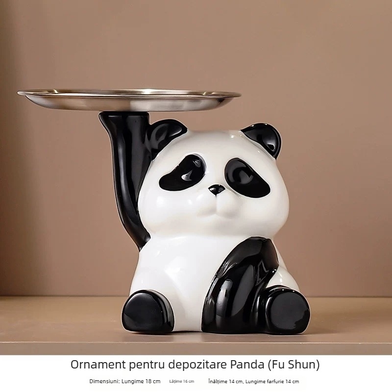 Panda suport de cărți din ceramică — stil modern minimalist, finisaj pictat