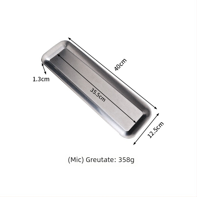 Plată din oțel inoxidabil, pătrată, design uniform, stil retro, compatibilă cu cuptorul cu microunde, personalizare și imprimare logo