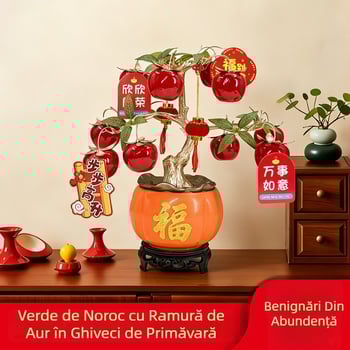 Pandantiv de rodie cu flori artificiale — plastic, stil Nou Chinezesc, decor interior/oficiu