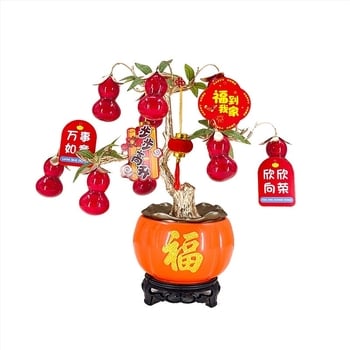 Pandantiv de rodie cu flori artificiale — plastic, stil Nou Chinezesc, decor interior/oficiu