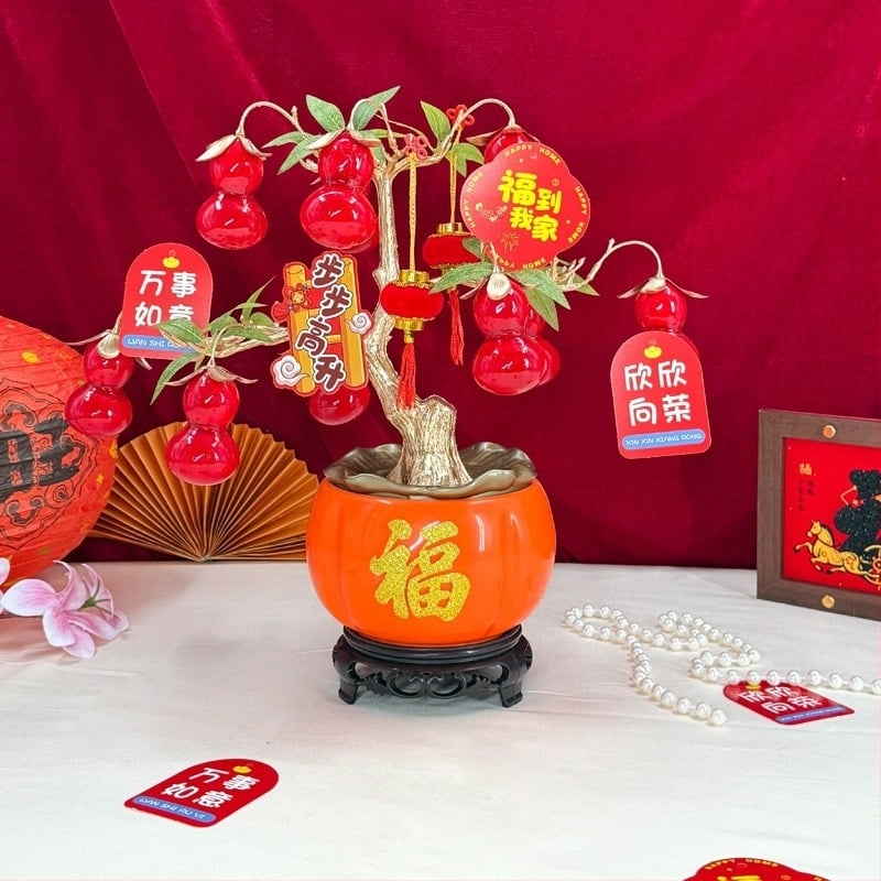 Pandantiv de rodie cu flori artificiale — plastic, stil Nou Chinezesc, decor interior/oficiu
