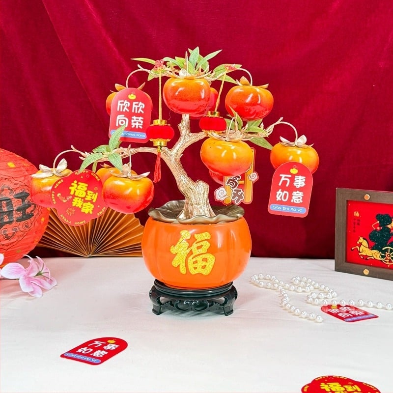 Pandantiv de rodie cu flori artificiale — plastic, stil Nou Chinezesc, decor interior/oficiu