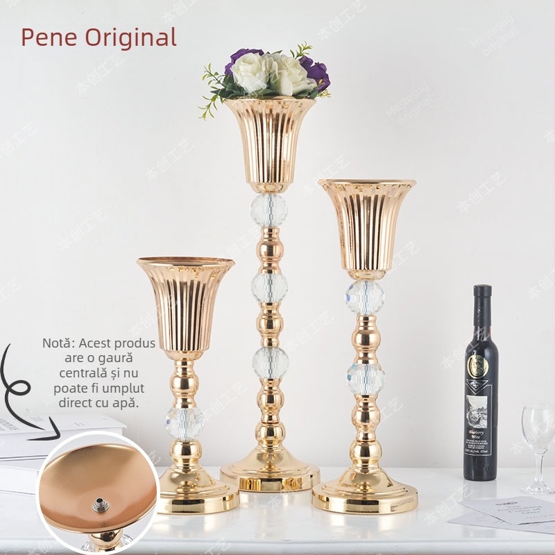 Vaze din artă din fier pentru decor de nuntă — vaze de flori pentru hoteluri, baruri și restaurante, decorațiuni centrale pentru masă