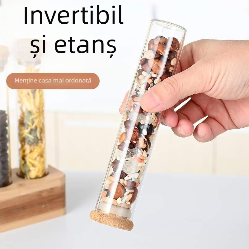 Yi Lan recipient circular din sticlă pentru cafea, cu suport din lemn, capacitate sub 300 ml, compatibil cu cuptorul cu microunde, imprimare logo