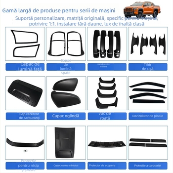 Ramă pentru faruri Isuzu MU-X 2017–2020, ABS plastic, bază autoadezivă, compatibilă cu farurile din față, personalizabil