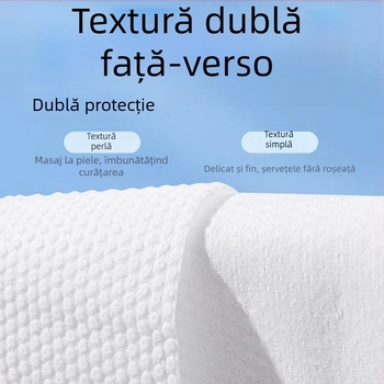 Șervețele de față din bumbac 100%, de unică folosință, groase, cu opțiunea de a fi agățate, calitate salon, stil extragere de jos, 80 g/m², pachet familial