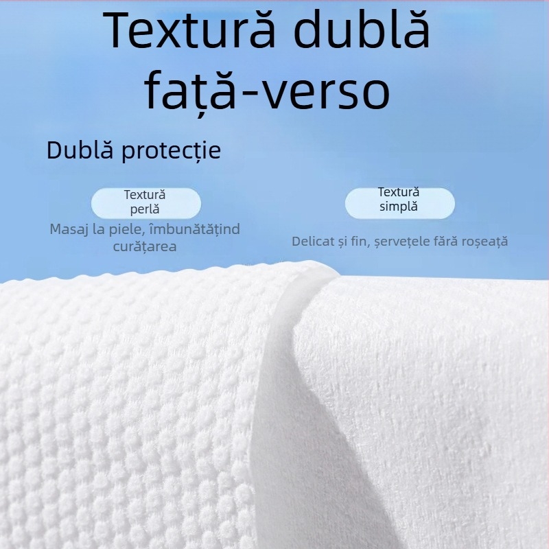 Șervețele de față din bumbac 100%, de unică folosință, groase, cu opțiunea de a fi agățate, calitate salon, stil extragere de jos, 80 g/m², pachet familial