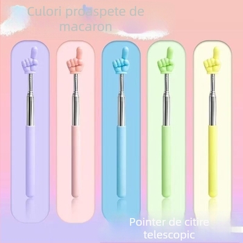 Indicator de lectură retractabil, în formă de deget, din plastic, pentru copii, stil desen animat, vârste 6–10 și peste 10 ani