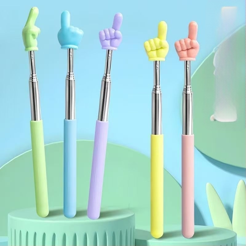 Indicator de lectură retractabil, în formă de deget, din plastic, pentru copii, stil desen animat, vârste 6–10 și peste 10 ani