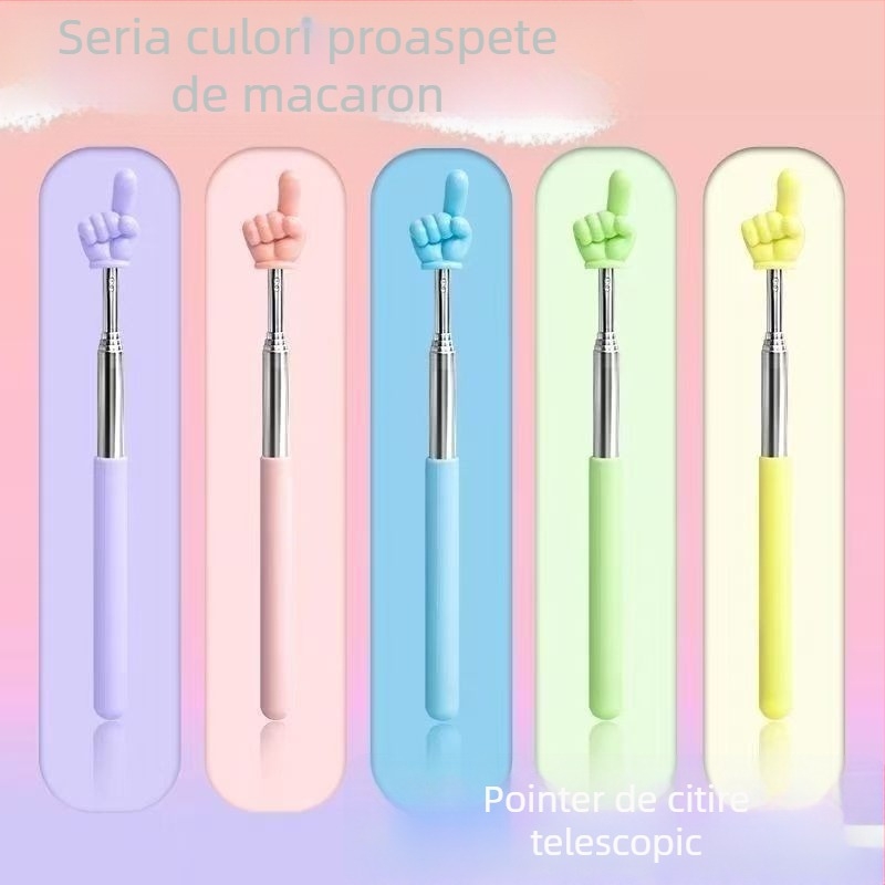 Indicator de lectură retractabil, în formă de deget, din plastic, pentru copii, stil desen animat, vârste 6–10 și peste 10 ani