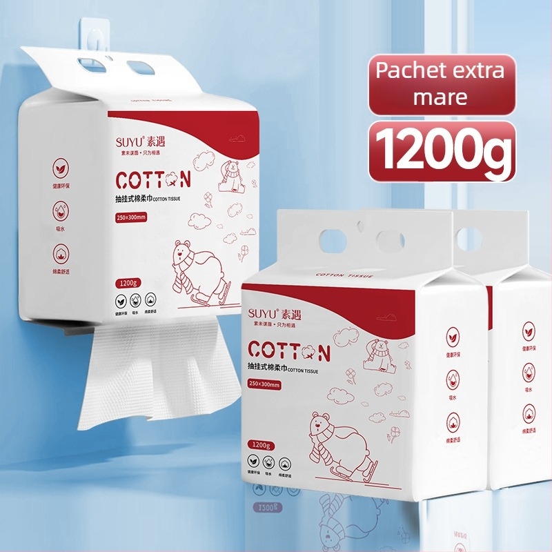 Little mian do Prosop de față din fibre de celuloză regenerată, dual-use uscat și umed pentru igiena feței