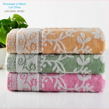 Prosoape pentru copii din fibră de bambus, țesătură Jacquard, set de prosoape 32s, greutate 100–120 g, conținut Kapok 50%