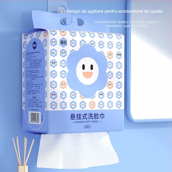 Manhua Prosoape de față de unică folosință, montate pe perete, extra groase, 130 foi, 100% viscose, 19×18 cm, 350 g/buc