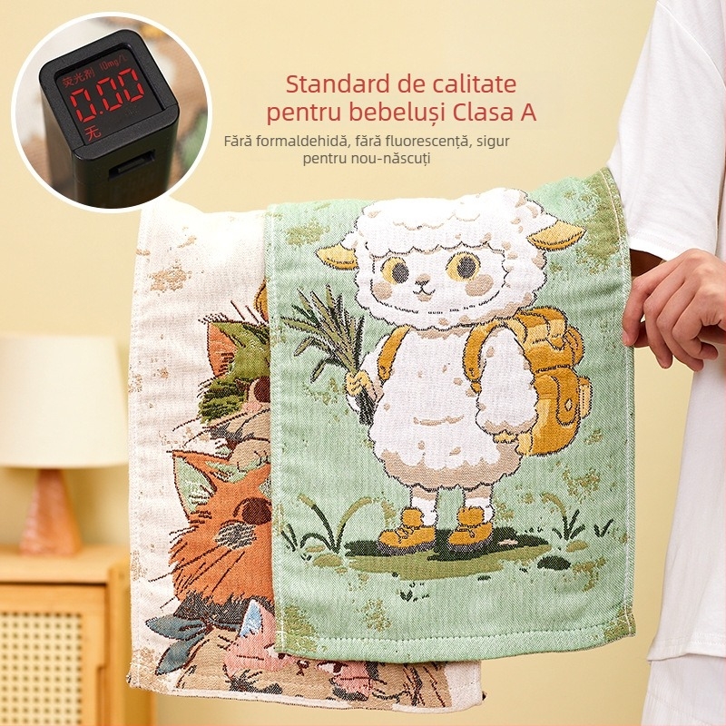 Prosop pentru față din bumbac pur - țesătură jacquard, 32 fire, greutate sub 50 g