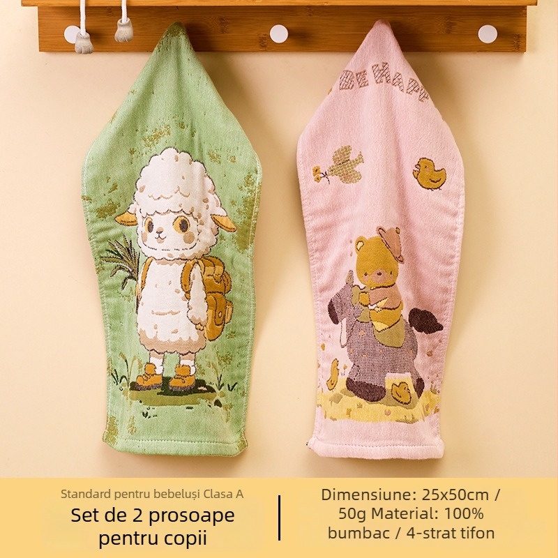 Prosop pentru față din bumbac pur - țesătură jacquard, 32 fire, greutate sub 50 g